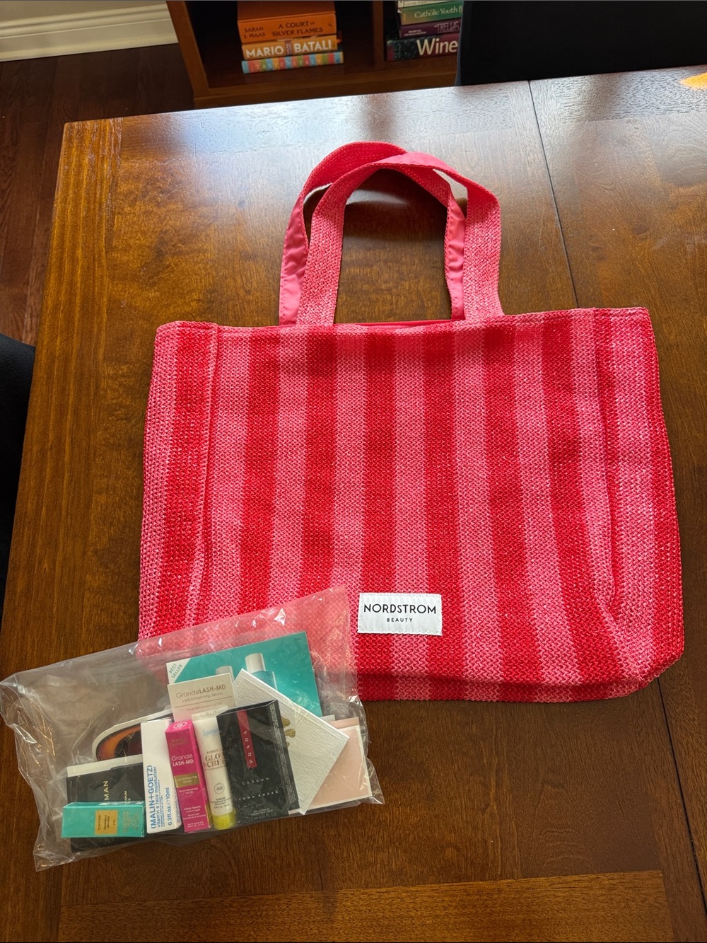 New Nordstrom Pink Striped Tote Bag